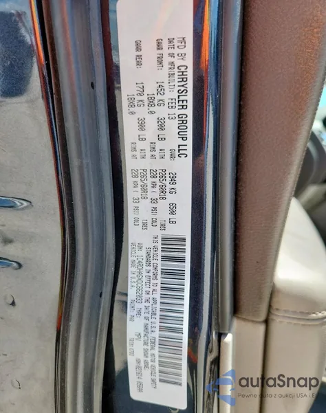 2013 Dodge Durango Sxt z USA, uszkodzony, nr VIN 1C4RDHAGXDC662033